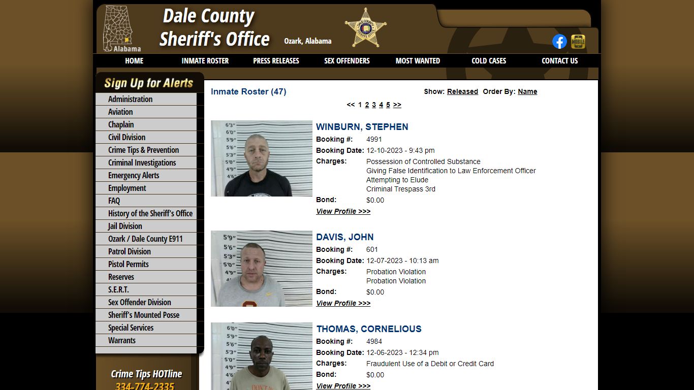 Inmate Roster - Current Inmates Booking Date Descending - Dale County ...